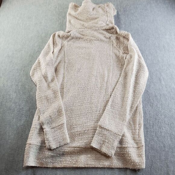 Maurices Sweater Women 7 Cream Metallic Sparkle Knit Faux Fur Cowl Neck Pullover - Picture 10 of 10